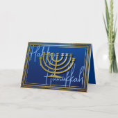 Gold Menorah Hanukkah Card Feiertagskarte (Vorderseite)