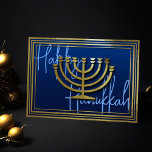 Gold Menorah Hanukkah Card Feiertagskarte<br><div class="desc">Unterkunft thematisch von Umua entworfen. Gedruckt und ausgeliefert von Zazzle oder ihren Partnern.</div>