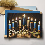 Gold Menorah Happy Hanukkah Folien Feiertagskarte<br><div class="desc">Goldl Menorah Happy Hanukkah</div>