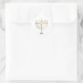 Gold Menorah Holiday Runder Aufkleber (Tasche)