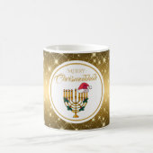 Gold Menorah Merry Chrismukkah Hanukkah Kaffeetasse (Mittel)