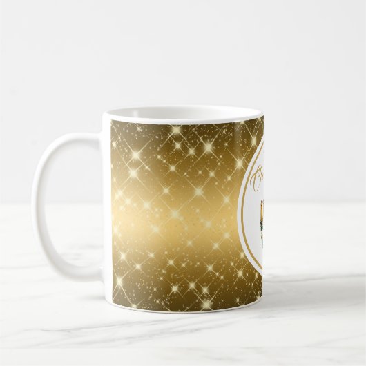 Gold Menorah Merry Chrismukkah Hanukkah Kaffeetasse (Links)