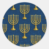 Gold Menorah Muster Hanukkah Stickers (Vorderseite)