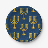 Gold Menorah Pattern Hanukkah Pappteller (Vorderseite)