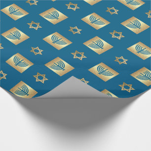 Gold Menorah & Star von David Jewish Holidays Geschenkpapier