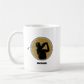 Gold Mens Golf Silhouette Kaffeetasse (Links)