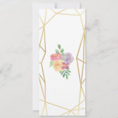 Gold Menü Hochzeitsempfang rustikale Rahmen floral Einladung (Rückseite)