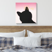 Gold Meow Kitty Leinwanddruck (Insitu (Schlafzimmer))