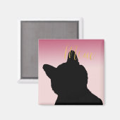 Gold Meow Kitush Rosa ombre Magnet (Vorderseite/Rückseite)