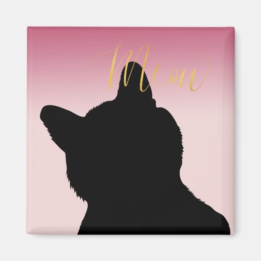 Gold Meow Kitush Rosa ombre Magnet (Vorne)