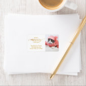 Gold MEOWY Personal Cat Foto Urlaub Adressaufkleber (Insitu)