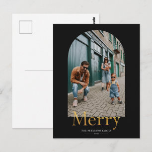 Gold Merch Arch Frame Foto Weihnachtskarte Postkarte