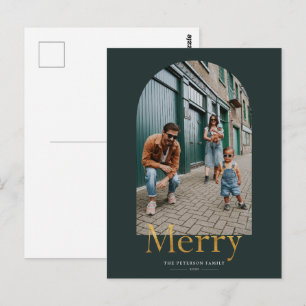Gold Merch Arch Frame Foto Weihnachtskarte Postkarte