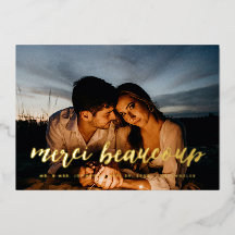 Gold Merci Beaucoup Vielen Dank für Ihre Fotokarte