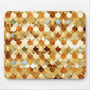 Gold Mermaidskales Mermaid Fishskales Scales Mousepad