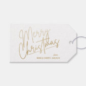 Gold Merry Christmas Luxe Geschenkanhänger (Vorderseite (Horizontal))