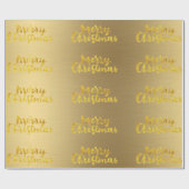Gold Merry Christmas Script Calligraphy Geschenkpapier (Flach)