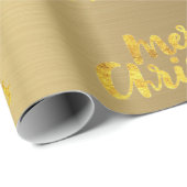 Gold Merry Christmas Script Calligraphy Geschenkpapier (Rolleneckpunkt)