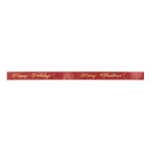 Gold Merry Christmas Script Calligrared Satinband (Vorderseite)