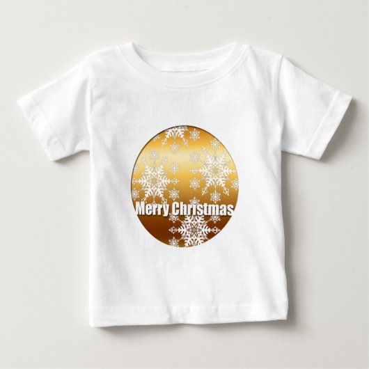 Gold Merry Christmas Snowflakes - Baby T-shirt (Vorderseite)