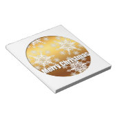 Gold Merry Christmas Snowflakes - Notizblock (angewinkelt)