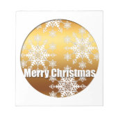Gold Merry Christmas Snowflakes - Notizblock (Vorderseite)