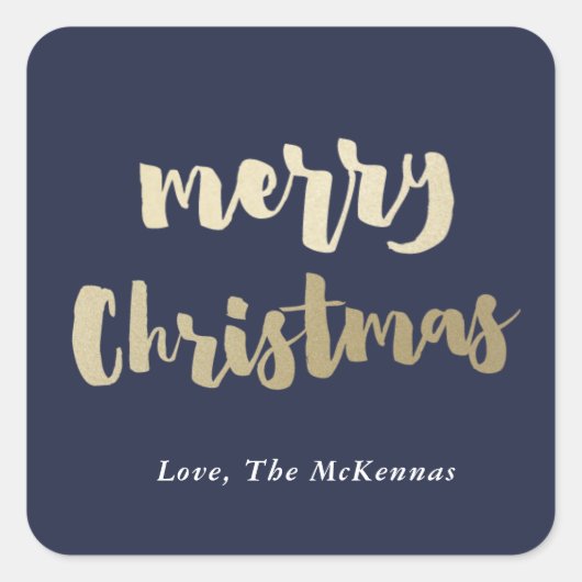 Gold Merry Christmas sticker Foil (Vorderseite)