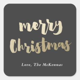 Gold Merry Christmas sticker Foil
