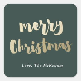 Gold Merry Christmas sticker Foil