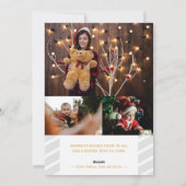 Gold Merry Foto Collage Grau Streifen Weihnachten (Rückseite)