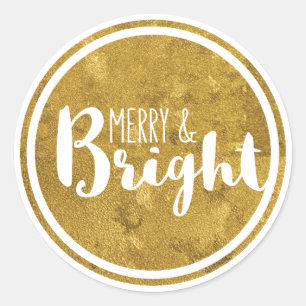 Gold, Merry und Bright Holiday Sticker