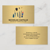 Gold Metal Brush | Makeup Brushes Visitenkarte (Vorne/Hinten)