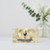 Gold Metal Brushed Wine Glass Business Card Visitenkarte (Stehend Vorderseite)