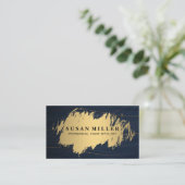 Gold-Metal-Bürste | Blauer Abstrakter Hintergrund Visitenkarte (Stehend Vorderseite)