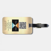 Gold Metal, Business, Name & Monogram, Green Box Gepäckanhänger (Rückseite horizontal)