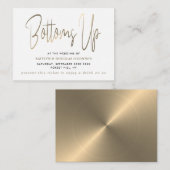 Gold Metal Effect Script kostenloses Trinkticket Begleitkarte (Vorne/Hinten)