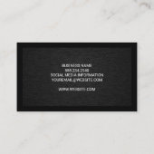 Gold Metal Gavel | Hintergrund schwarzer Textur Visitenkarte (Rückseite)