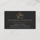 Gold Metal Handyman Construction Black Visitenkarte (Vorderseite)