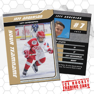 Gold Metal Ice Hockey Trading Card Telefonnummerkarte