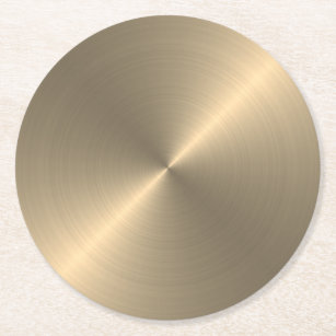 Gold Metal Look Circular Metallic Runder Pappuntersetzer
