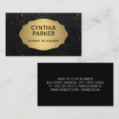 Gold Metal Lux | Metallgesprenkelte Punkte Visitenkarte (Vorne/Hinten)