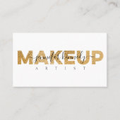 Gold Metal Makeup Artist Script Beauty Salon Visitenkarte (Vorderseite)