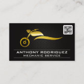 Gold-Metal-Motorrad-Logo | QR-Code Visitenkarte (Vorderseite)