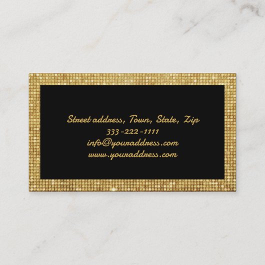 Gold Metal Muster Fashion Blogger Design Experte Visitenkarte (Rückseite)