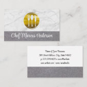 Gold Metal Silverware Logo | Restaurant Visitenkarte (Vorne/Hinten)