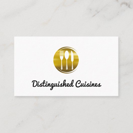 Gold Metal Silverware Logo Visitenkarte (Vorderseite)