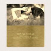 Gold-Metal-Textur mit Foto-Geschenkkarte Visitenkarten (Innenseite Aufgefaltet)