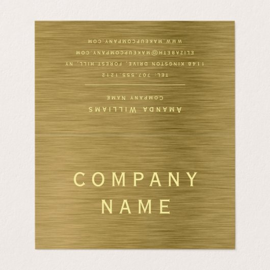 Gold Metal Texture Double Loyalty Business Card Visitenkarten (Außenseite Aufgefaltet)