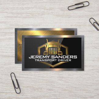 Gold Metal Truck Logo | High Gloss Black Visitenkarte