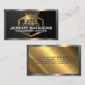 Gold Metal Truck Logo | High Gloss Black Visitenkarte (Vorne/Hinten)